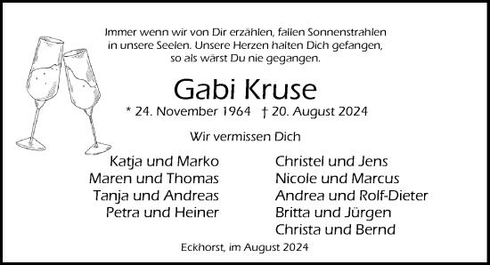 Traueranzeige von Gabi Kruse von Lübecker Nachrichten