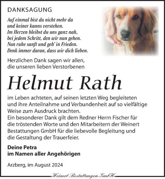 Traueranzeige von Helmut Rath von Torgauer Zeitung