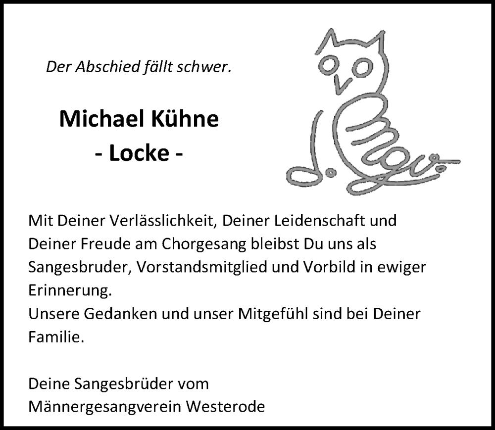  Traueranzeige für Michael Kühne vom 03.08.2024 aus Eichsfelder Tageblatt