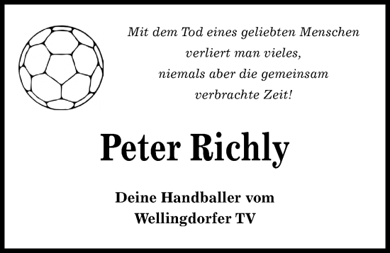 Traueranzeige von Peter Richly von Kieler Nachrichten