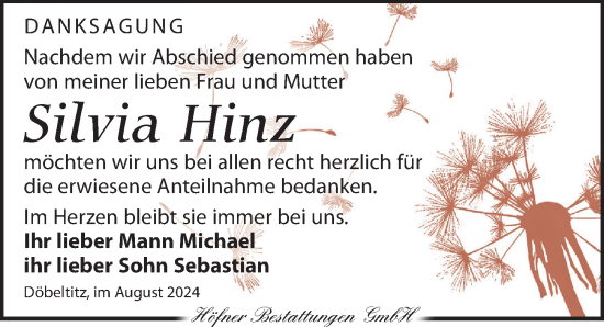Traueranzeige von Silvia Hinz von Torgauer Zeitung