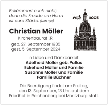 Traueranzeige von Christian Möller von Sächsische Zeitung