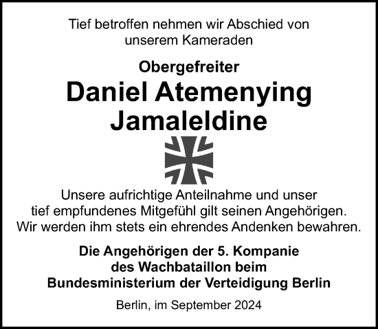 Traueranzeige von Daniel Atemenying von Märkischen Allgemeine Zeitung