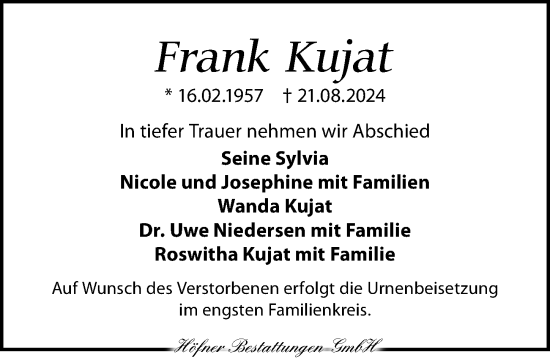 Traueranzeige von Frank Kujat von Torgauer Zeitung