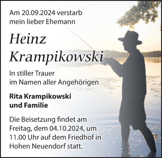 Traueranzeige von Heinz Krampikowski von Märkischen Allgemeine Zeitung