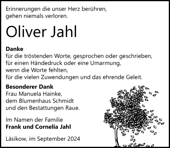 Traueranzeige von Oliver Jahl von Wochenspiegel