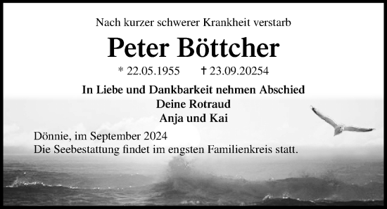 Traueranzeige von Peter Böttcher von Ostsee-Zeitung GmbH