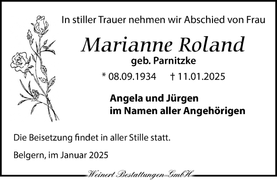 Traueranzeige von Marianne Roland von Torgauer Zeitung