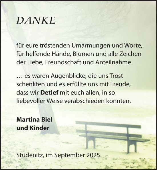 Traueranzeige von Detlef  von Wochenspiegel