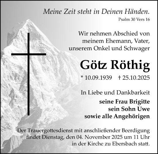 Traueranzeige von Götz Röthig von Sächsische Zeitung