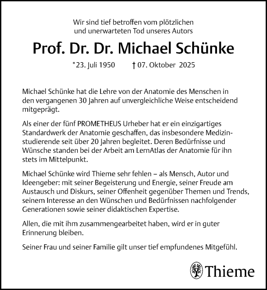 Traueranzeige von Michael Schünke von Kieler Nachrichten