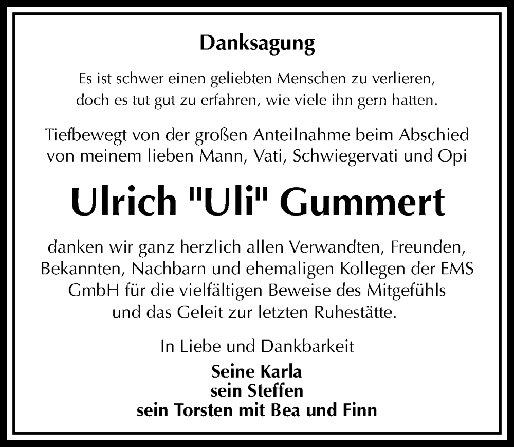  Traueranzeige für Ulrich Gummert vom 01.11.2025 aus Sächsische Zeitung