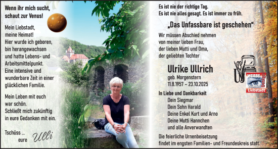 Traueranzeige von Ulrike Ullrich von Sächsische Zeitung