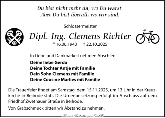 Traueranzeige von Clemens Richter von Torgauer Zeitung