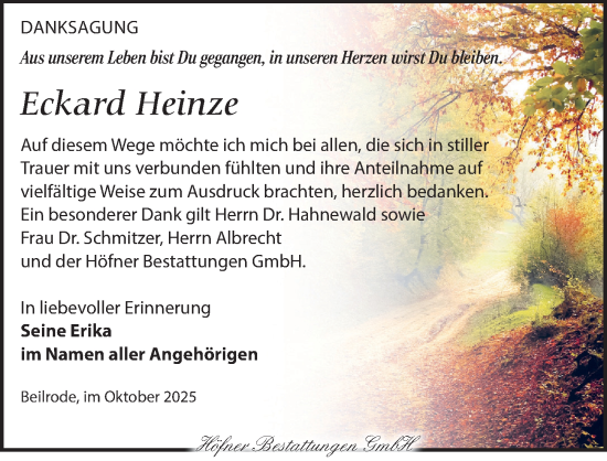 Traueranzeige von Eckard Heinze von Torgauer Zeitung