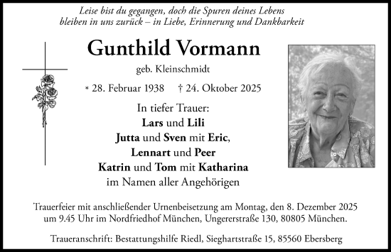 Traueranzeige von Gunthild Vormann von Schaumburger Nachrichten und Schaumburger Zeitung/ Landes-Zeitung