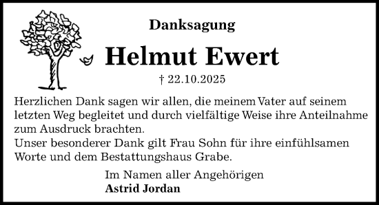 Traueranzeige von Helmut Ewert von Göttinger Tageblatt