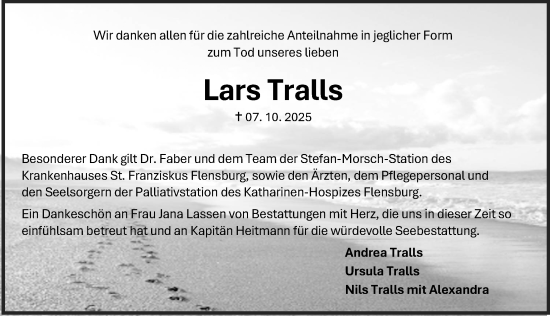 Traueranzeige von Lars Tralls von Eichsfelder Tageblatt