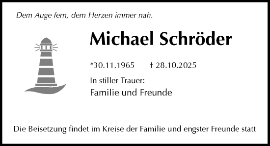 Traueranzeige von Michael Schröder von Hannoversche Allgemeine Zeitung/Neue Presse