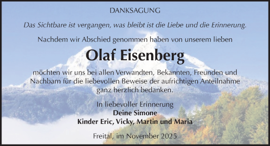 Traueranzeige von Olaf Eisenberg von Sächsische Zeitung