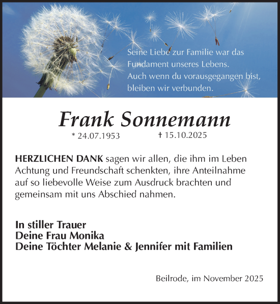 Traueranzeige von Frank Sonnemann von Torgauer Zeitung