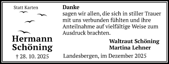 Traueranzeige von Hermann Schöning von Die Harke