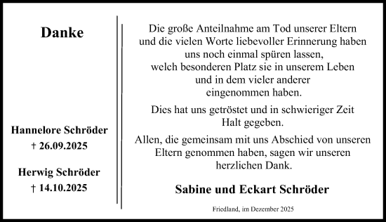 Traueranzeige von Herwig Schröder von Göttinger Tageblatt