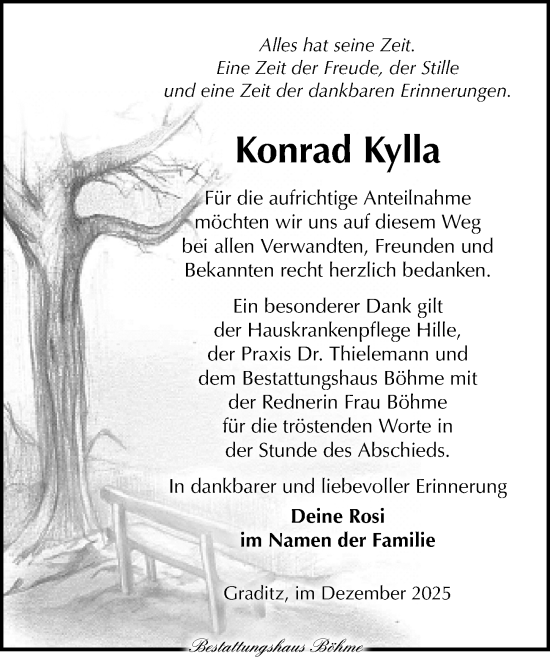 Traueranzeige von Konrad Kylla von Torgauer Zeitung