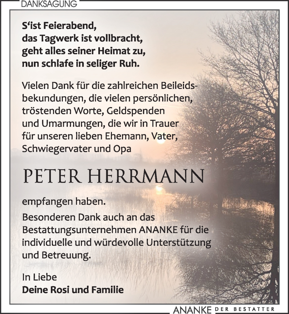  Traueranzeige für Peter Herrmann vom 06.12.2025 aus Leipziger Volkszeitung