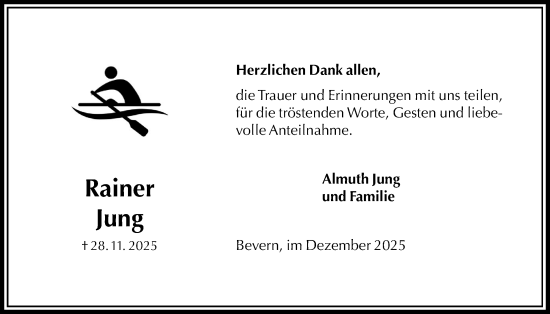 Traueranzeige von Rainer Jung von Täglicher Anzeiger Holzminden