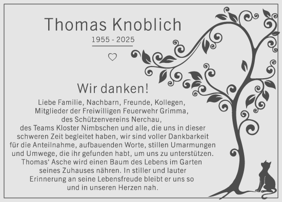 Traueranzeige von Thomas Knoblich von Leipziger Volkszeitung