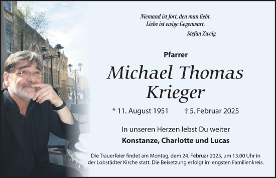 Traueranzeige von Michael Thomas Krieger von Leipziger Volkszeitung