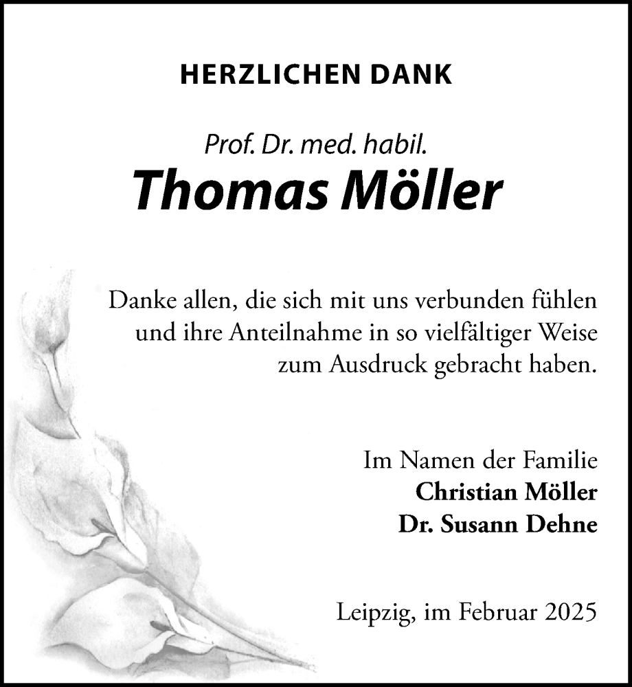  Traueranzeige für Thomas Möller vom 22.02.2025 aus Leipziger Volkszeitung