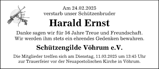 Traueranzeige von Harald Ernst von Peiner Allgemeine Zeitung