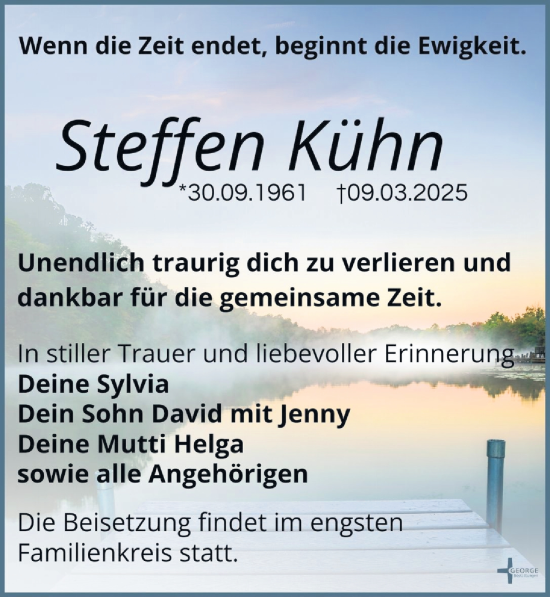 Traueranzeige von Steffen Kühn von Leipziger Volkszeitung
