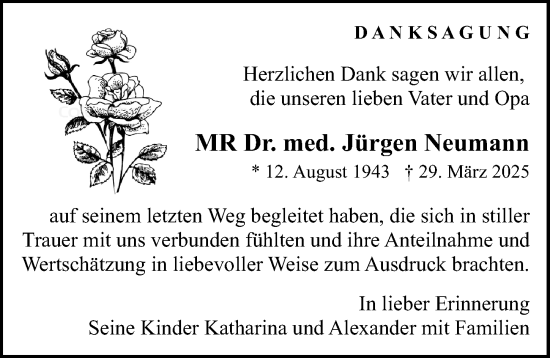 Traueranzeige von Jürgen Neumann von Sächsische Zeitung