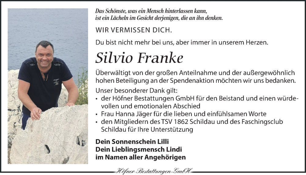 Traueranzeige für Silvio Franke vom 03.05.2025 aus Torgauer Zeitung