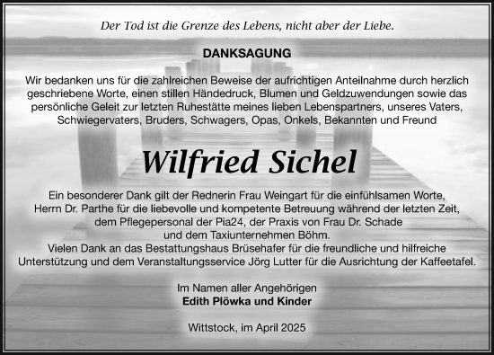 Traueranzeige von Wilfried Sichel von Wochenspiegel