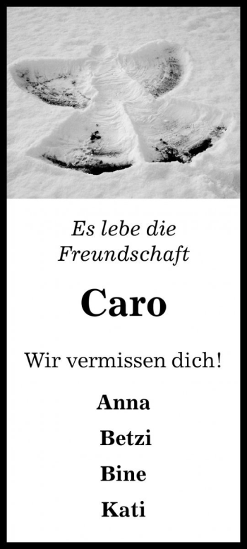 Traueranzeige von Caroline Gockeln von Die Harke