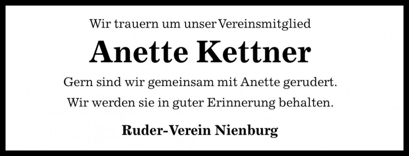 Traueranzeige für Anette Kettner vom 24.04.2018 aus Die Harke