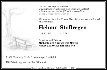 Traueranzeige von Helmut Stoffregen von Die Harke