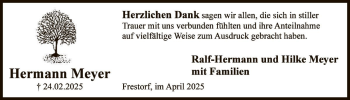 Traueranzeige von Hermann Meyer von Die Harke
