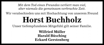 Traueranzeige von Horst Buchholz von Die Harke