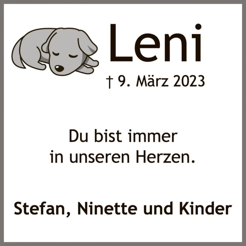 Traueranzeige für Leni Pfeufer vom 18.03.2023 aus Die Harke