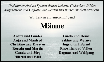 Traueranzeige von Manfred Haase von Die Harke