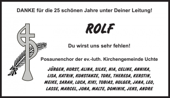 Traueranzeige von Rolf Wesemann von Die Harke