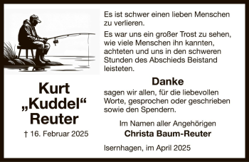 Traueranzeige von Kurt Reuter von Die Harke