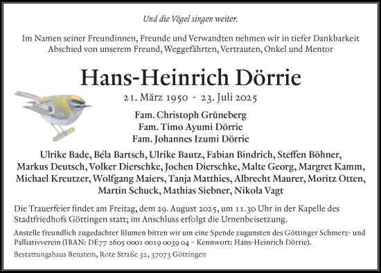 Traueranzeige von Hans-Heinrich Dörrie von Göttinger Tageblatt