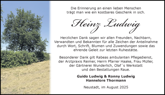 Traueranzeige von Heinz Ludwig von Wochenspiegel