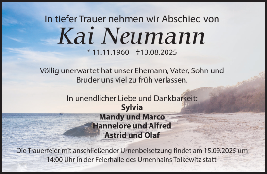 Traueranzeige von Kai Neumann von Sächsische Zeitung